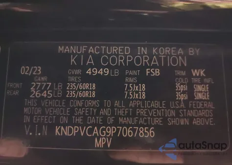 2023 Kia Sportage Hybrid Ex from USA, damaged, VIN KNDPVCAG9P7067856